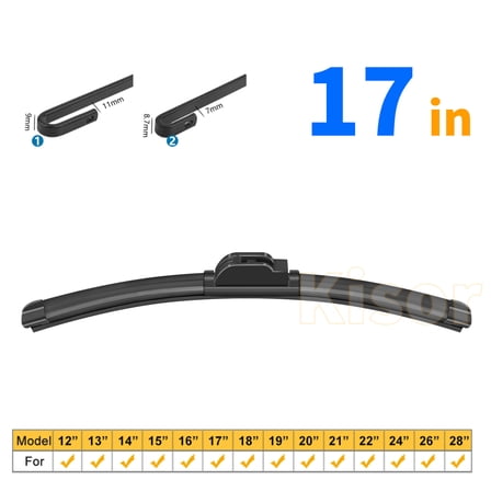 Kisor 17" Rear Windshield Wiper Blade Compatible with Mercedes-Benz E55 AMG 2004 2006 Replacement Wiper Blade (17 Inch, Set of 1), Y00Z044S