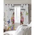 thumbnail image 4 of Spring Groundhog Kitchen Curtains Watercolor Sunflower Botanical Butterfly Cafe Short Curtains for Bathroom Blackout Window Curtain Small Window Treatment Drapes for Bedroom Living Room 42"x45"x2, 4 of 9