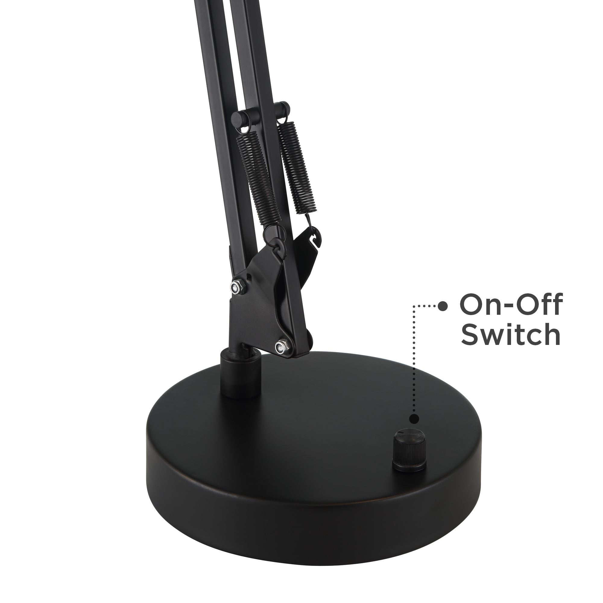 360 Lighting Wyatt 25" High Modern Desk Lamp USB Port Architect Adjustable Height Black Finish Metal Single Home Office Charging