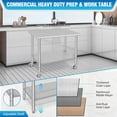 thumbnail image 5 of HELLONE Stainless Steel Table 36 x 24 Inch, Commercial Heavy Duty Prep Table with Wheels for Restaurants, Homes and Hotels, 5 of 7