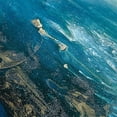 thumbnail image 2 of Rolling Waves Gel Coated Canvas-Set of Three Blue, 2 of 5