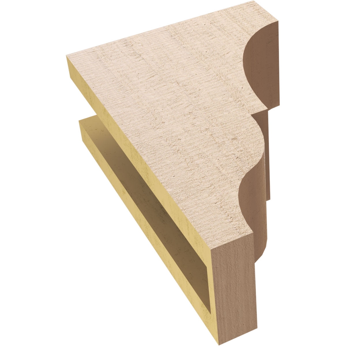 4"W x 8"D x 12"H Classic Asheboro Rough Cedar Woodgrain TimberThane Corbel, Primed Tan