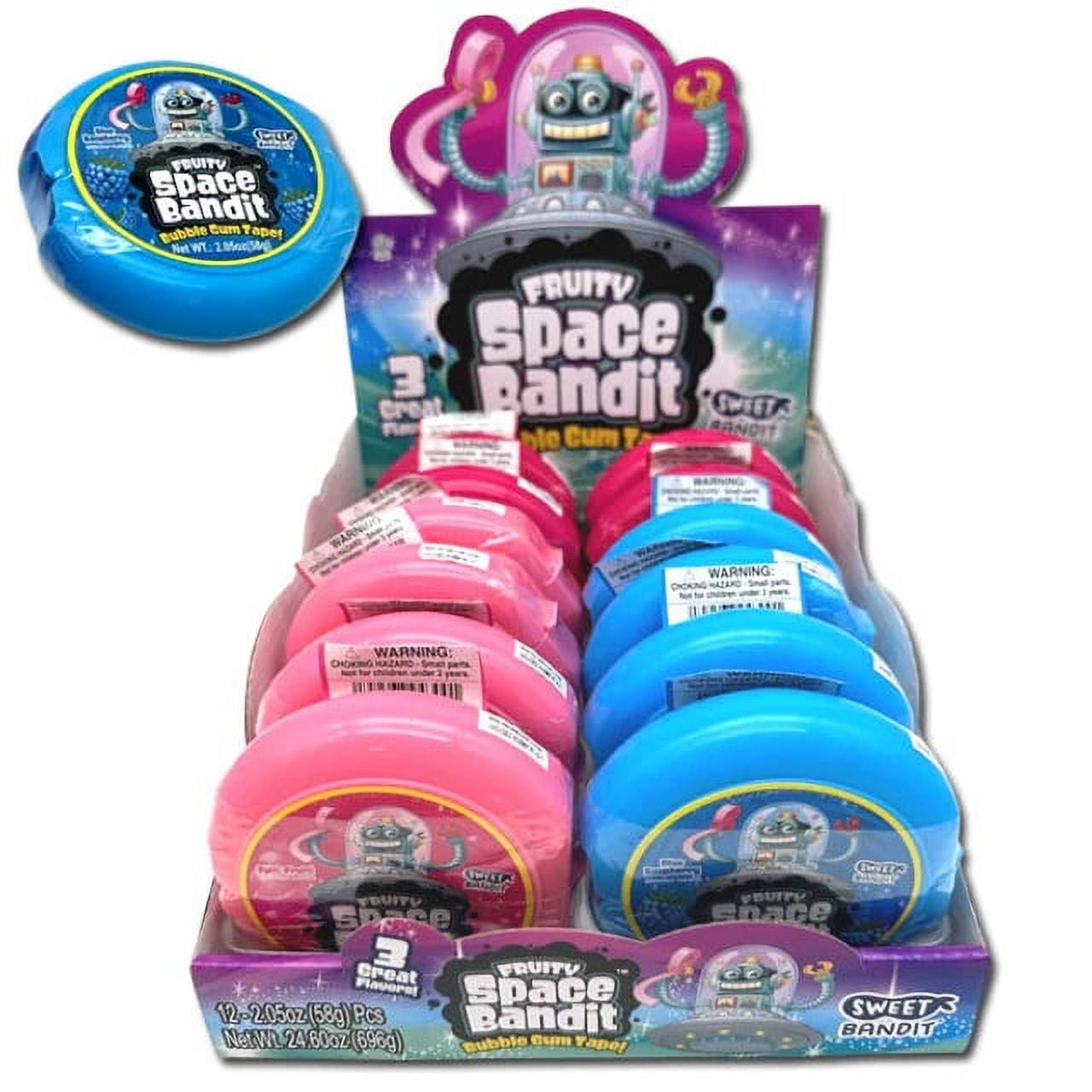 Kidsmania Fruity Space Bandit Bubble Gum Tape, 2.05 Ounce - 12 Count Display Box