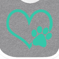 thumbnail image 4 of Inktastic Teal Heart With Paw Print Boys or Girls Baby Bib, 4 of 4
