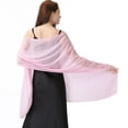 thumbnail image 2 of Defitshape Women's Sheer Shawl Travel Scarf Fall Summer Fashion Lightweight Thin Spring Soft Pashmina Shawl Pink One Size, 2 of 5