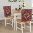 thumbnail image 5 of Bohemia Abstract Plant Dining Chair Back Cover Only, Vintage Red Black Retro National Medieval Trible Set of 6 Chair Back Covers, Removable Washable for Dining Room, Banquet & Holiday Decoration, 5 of 9