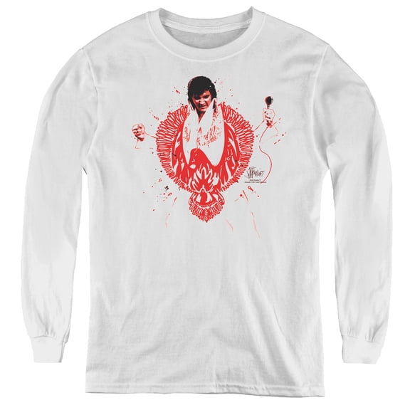Elvis Presley Red Pheonix Youth Long Sleeve T-Shirt White