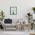 thumbnail image 2 of Stupell Industries Stylish Pink Flamingo Black Boots Geometric Pattern Graphic Art Jet Black Floating Framed Canvas Print Wall Art, Design by Amelie Legault, 2 of 5