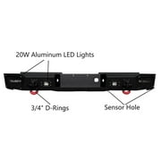 Vijay Compatible with 1999-2000-2001-2002-2003-2004-2005-2006 Chevrolet Silverado 2500/3500 Rear Bumper Textured Black Steel with Lights and D-rings