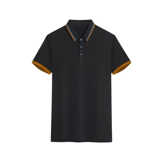 WREESH Men's Modern Turndown Collar Henley Shirt Business Casual Solid Color Top with Stretch Fabric & Contemporary Tailoring