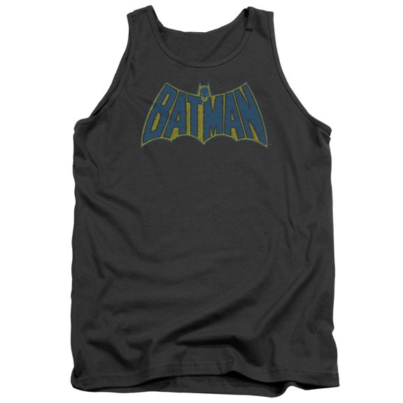 Batman Sketch Logo Adult Tank Top Charcoal