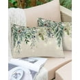 thumbnail image 6 of Green Christmas Throw Pillow Cover, Pillowcase Protectors with Zipper, Breathable Decorative Lumbar Pillow Case Cover, Weeping Berry Pine Cones Rustic Pillow Shams for Couch Sofa 16x24Inch, 6 of 8