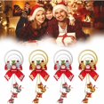 thumbnail image 4 of Campana navideña colgante 4 piezas colgante de campana de Navidad adorno de campana de árbol de Navidad cascabeles anillo de campana pajarita decoración de Papá Noel para puerta pared ventana (plata,, 4 of 5