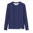 thumbnail image 6 of Dolkfu Pull-on Going Out Tops Long Sleeve French Chic Crew Neck Blue Blouses & Tops Patchwork Retro Vintage Polka Dot Navy,S, 6 of 6