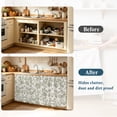 thumbnail image 4 of Farmhouse Sage Green Cabinet Curtain 32"Wx55"L, Dustproof Pantry Door Curtain with Self Adhesive Tape, Vintage Flower Leaf Botanical Tall Storage Cover Privacy Drape for Bathroom Kitchen Laundry Room, 4 of 9