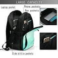 thumbnail image 4 of Balery Cyan Mint Marble Mochila con carga USB para hombre y mujer - Mochila impermeable y antirrobo para portátil con puerto USB para viajes, trabajo, estudios y universidad, 4 of 7