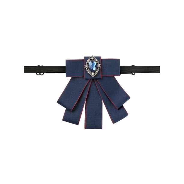 CORBATAS DE RIBBON DE RINCON DE ELEGANCIA PARA MUJERES CON STRASS, CORBATA PREATADA PARA ESTILO CASUAL RETRO
