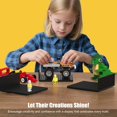 thumbnail image 5 of BlissBox 9-Pack Floating Shelves for Wall Compatible with Lego Building Bricks, 5x5.5inch Dual‑Sided 16x17 Studs for Toy Brick Storage and Display, ABS Display Shelves for Room Decor, Black, 5 of 9