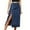 Blue, variant on Jinhomg Women's Casual Denim Skirts 2025 Trendy Side Slit Button Up Jean Skirt Stretch Comfy High Waist Mid-Calf Length Skirts with Pockets Blue S
