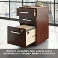 thumbnail image 2 of Affirm 60 inch Bow Desk 6 Drawer Ped in a Classic Cherry Finish, 2 of 9