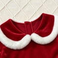 thumbnail image 4 of mgoYE Infant Baby Girl Christmas Outfit Santaromper Dress Long Sleeve Trim Velvet Xmas Princess Dresses(Red,18-24 Months), 4 of 8