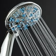 thumbnail image 2 of AquaDance Antimicrobial, Anti-Clog High-Pressure 6-Setting 4' Handheld Hand Shower Head with Microban Nozzle Protection from Growth of Mold, Mildew & Bacteria and 5' Hose - Wave Blue, 2 of 9