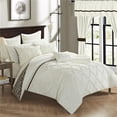 thumbnail image 1 of Chic Home CS0583-US Pinch Pleated Design Reversible Chevron Pattern Comforter Set with Sheets, Window Treatments & Decorative Pillows - Beige - Queen - 20 Piece, 1 of 1