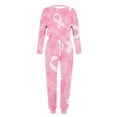 thumbnail image 4 of Trendy Two Piece Outfits for Women Sweatsuits Breast Cancer Awareness Series Clothes Long Sleeve Top Sweatpant Sets (5XL, Pink), 4 of 5