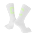 thumbnail image 1 of Calcetines de ciclismo Unique Bargains, secado rápido, absorbentes de sudor, anti-fricción, blancos, tamaño L, 1 par, letras luminosas C, 1 of 6