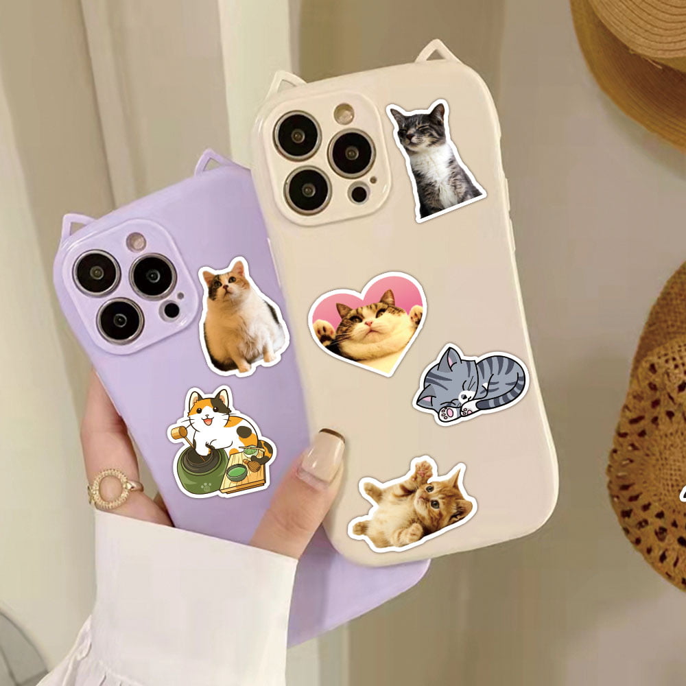 100pcs Cute Cat Stickers for Water Bottle Kitten Kitty Stickers Decals Cat  Gifts for Adults Teens Kids Cat Items Decor 