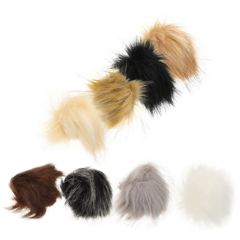 snap on pom poms for hats 16Pcs Simulation Fur Balls Clothing Hats Fur Ball  Ornaments Headwear Accessories 