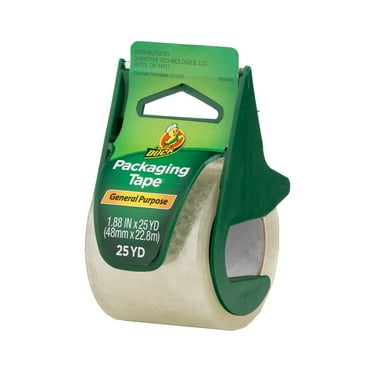 Duck General Purpose Packaging Tape with Manual Tape Dispenser, 1.88 in x 25 yd, Clear, 1 Roll