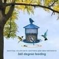 thumbnail image 4 of Digipettor Metal Wild Bird Feeder for Outside, Squirrel Proof Bird Feeders, Retractable 4LB Capacity Large Seed Birdfeeder for Outdoors Hanging Garden Yard, Blue, 4 of 8
