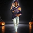 thumbnail image 4 of FGVCTG Halloween Sweatshirts for Women Drawstring 3/4 Sleeve Halloween Hoodie Ghost Graphic Spooky Oversized Pullover Hoodies Multicolor M, 4 of 6
