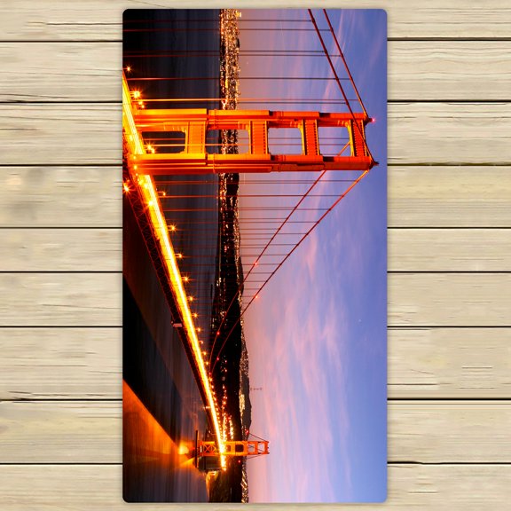 PHFZK Cityscape Towel, Golden Gate Bridge New York City Hand Towel Bath Bathroom Shower Towels Beach Towel 30x56 inches