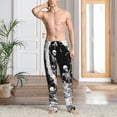 thumbnail image 2 of Kdxio Skeleton Wave Artwork Pattern Men's Pajama Pants, Elastic Waist with Drawstring and Pockets, Comfortable Loungewear-Medium, 2 of 6