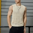 thumbnail image 3 of CHUOU Men's Knitted Hollowed Out Vest Crew Neck Sleeveless, 3 of 5