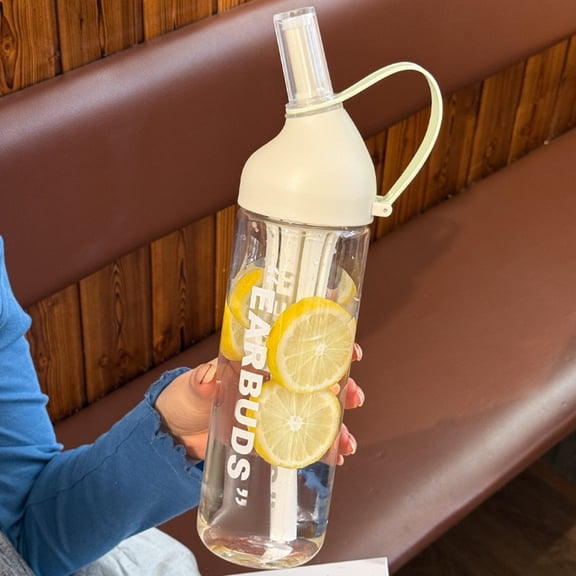 Sport Water Bottle 32 oz Long Straw Leak Proof Cup, Travel Tumbler Mug With Tea Infuser for Outdoor for Gym & Outdoor