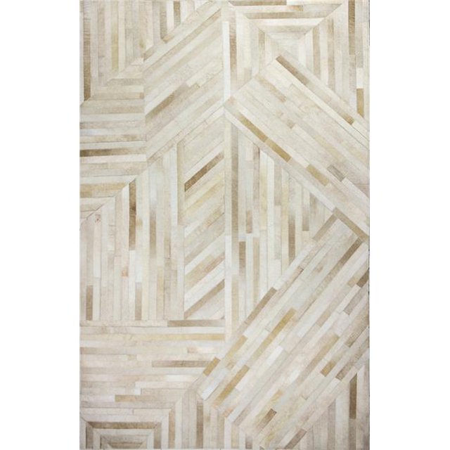 Bashian H112-CA-5X8-H39 5 x 8 ft. Santa Fe Collection Contemporary Leather Hand Stitched Area Rug, Camel