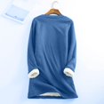 thumbnail image 4 of FAVIPT Plus Size Fleece Sweatshirts for Women Warm Winter Soft Sherpa Lined Pullover Crewneck Solid Color Sweatshirt Thermal Loungewear Tunic Tops 2024 Blue,XXXL, 4 of 7