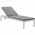 thumbnail image 3 of Modway Shore 3 Piece Outdoor Patio Aluminum Chaise with Cushions in Silver Gray, 3 of 8