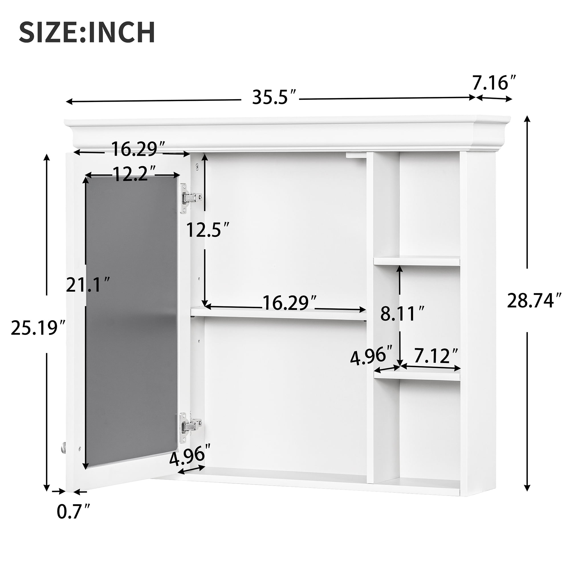 Harper & Bright Designs 36" Bathroom Vanity Sink Combo, Bathroom Mirror Cabinet with Adjustable Shelf, Bathroom storage Cabinet with Drawers, White