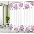 thumbnail image 4 of JOOCAR Floral Shower Curtain, Graphic Lilac Flower Blossoms on White Background Spring Nature Illustration,with Hooks,72x72 inch, Lilac White, 4 of 6
