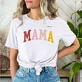 thumbnail image 5 of Camiseta de mujer Penkiiy Mama Carta impresa T-shirt Día de la Madre Tops de manga corta 2XL Blanco, 5 of 5