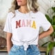 thumbnail image 5 of Camiseta de mujer Penkiiy Mama Carta impresa T-shirt Día de la Madre Tops de manga corta XL Blanco, 5 of 5
