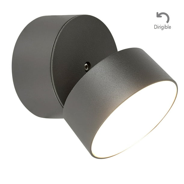 Lampara Sobreponer En Muro Gris 10w Luz Suave Cálida