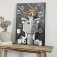 thumbnail image 5 of WFSposter Beagle Dog Sitting on Toilet Wall Art Bathroom Dog Wall Decor Black and White Animal Bathroom Funny Pictures Farmhouse Dog Wall Décor for Toilet Bathroom Framed Artwork 12x16in, 5 of 7