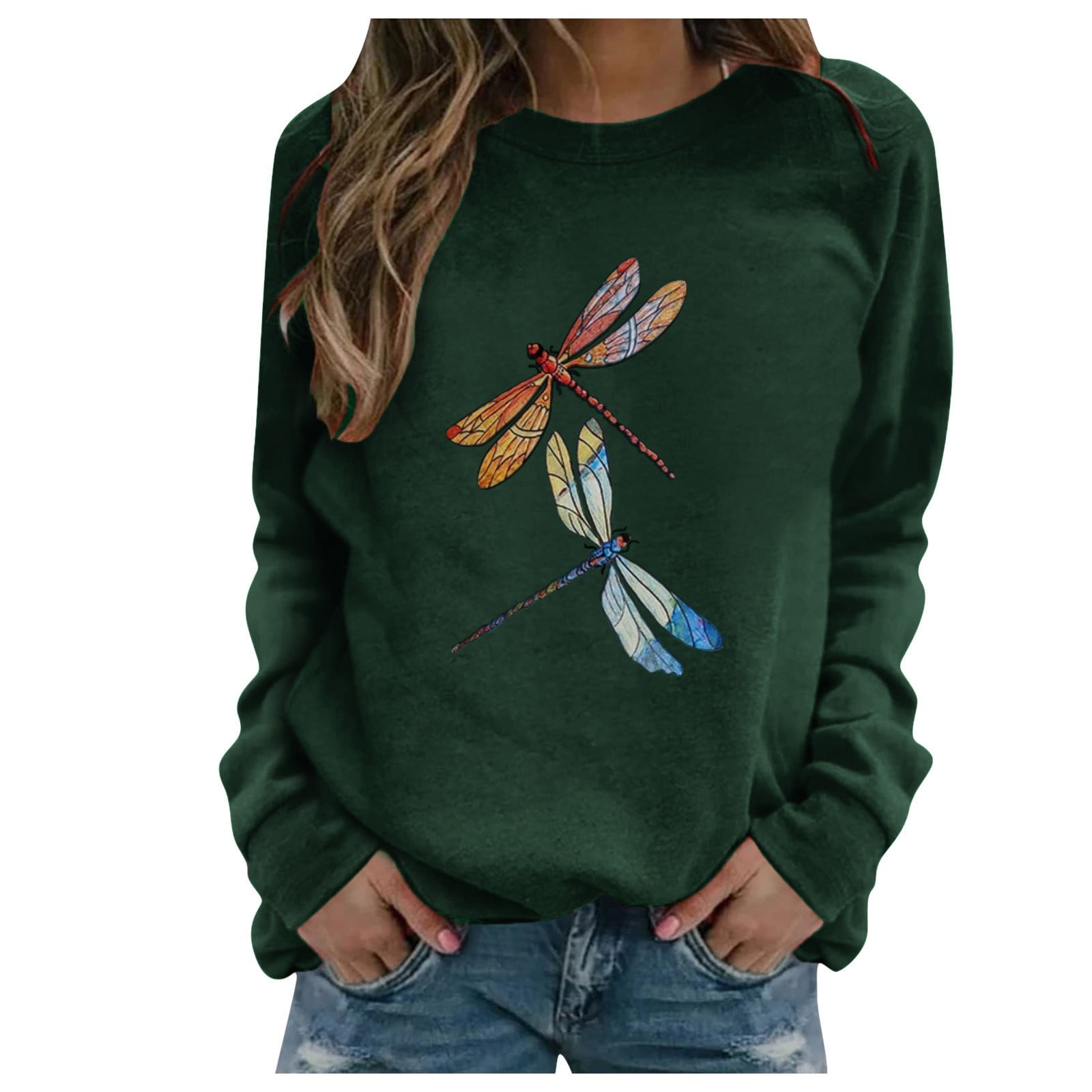 Chandail à Enfiler pour Femmes Chandail à Imprimé pour Femmes Chandail à Manches Longues Blouse Décontractée à Enfiler
