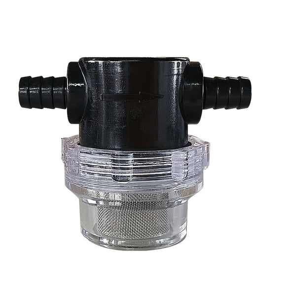 1/2 Inch 10mm Barb Inline Water Pump Strainer Filter, Twist-On Clear Inline Hose Strainer Screen for Boats, Sprayers, RV and Portable Water Pump Use