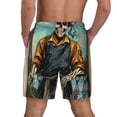 thumbnail image 4 of Goofa Skeleton Chef BBQ Scene Printed Men's Swim Trunks Board Shorts Quick Dry Mens Swimming Trunks with Compression Liner,Breathable Fit Hawaii Beach Shorts-XX-Large, 4 of 9